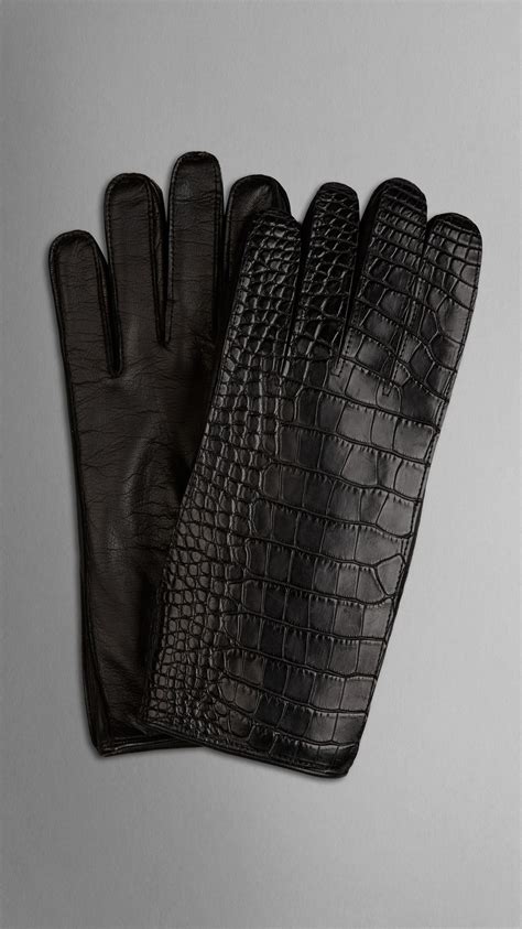 burberry men gloves crocodile crozzling|Wool Gloves in Sand .